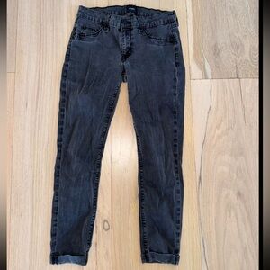 Hudson Jeans Black Cuffed Jeans Zipper Fly Size 27